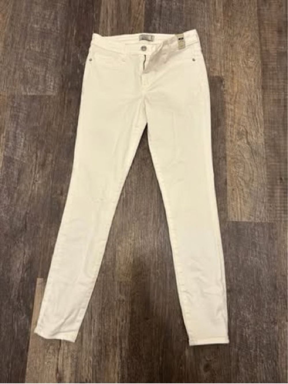 Abercrombie & Fitch White Harper Low-Rise Super Skinny Jeans
